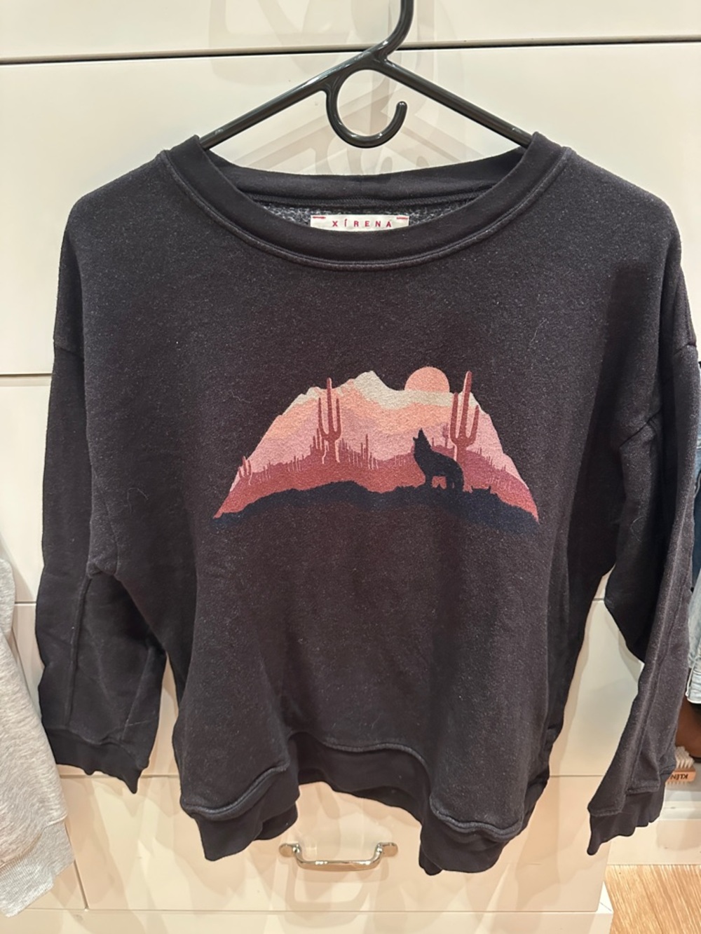 Xirena sweatshirt black western theme XS